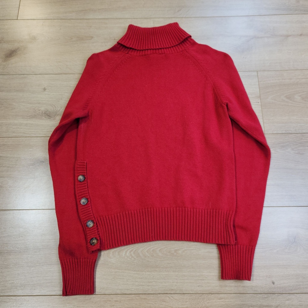 VTG Polo Jeans Co Ralph Lauren Sweater Womens Large Flag Turtleneck Side Button - Picture 3 of 7
